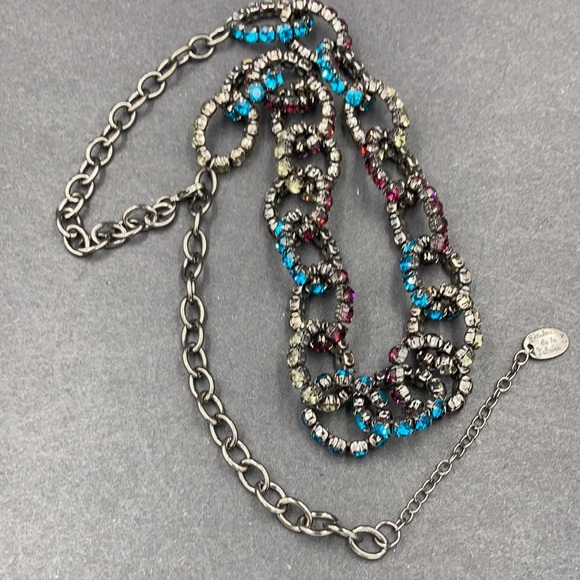 LouLou De La Falaise Rhinestone Loop Necklace - Picture 5 of 8